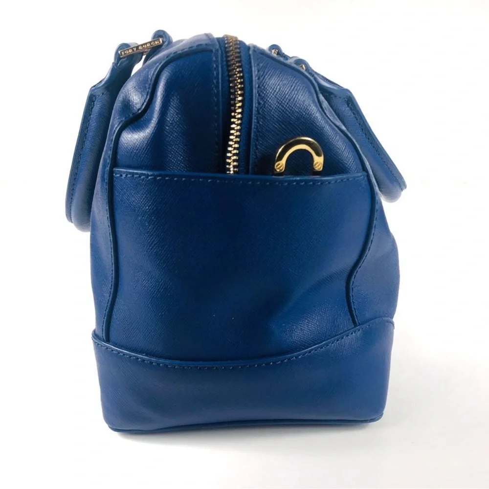 Tory Burch Robinson Middy Satchel Purse in Cobalt Blue - LIKE NEW - Picture 7 of 11
